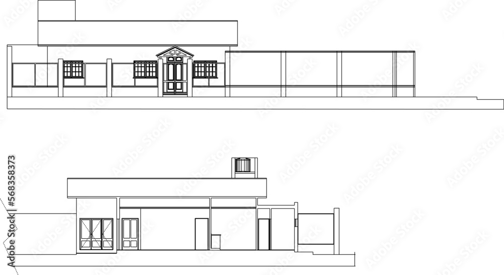Simple house illustration vector sketch