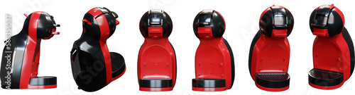 Machine coffee maker with capsules angles transparent background high quality details - 3d rendering