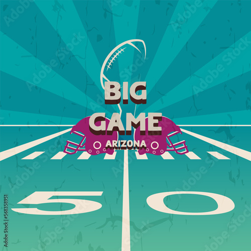Big Game. Football tournament february American football bowl tournament Football field football in Arizona 