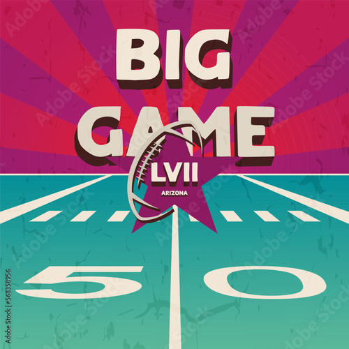 Big Game tournament february American football bowl tournament Football field in Arizona flag 