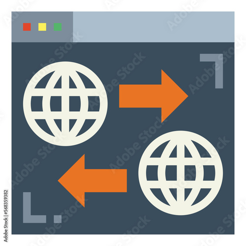 domain transfer flat icon style