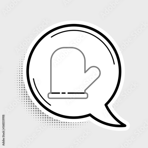 Line Oven glove icon isolated on grey background. Kitchen potholder sign. Cooking glove. Colorful outline concept. Vector