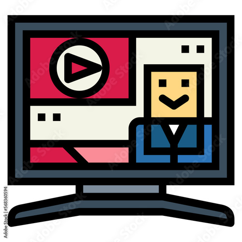news filled outline icon style