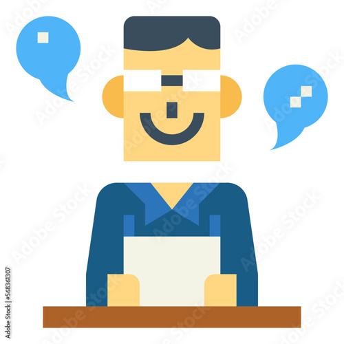 news anchor flat icon style