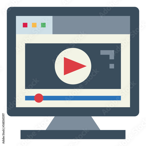 streaming flat icon style