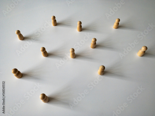 Wooden people figure networking concept. Communication and networking concept