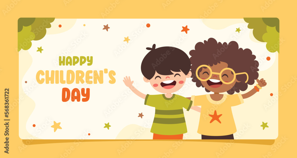 Fototapeta premium Template For Happy Children's Day