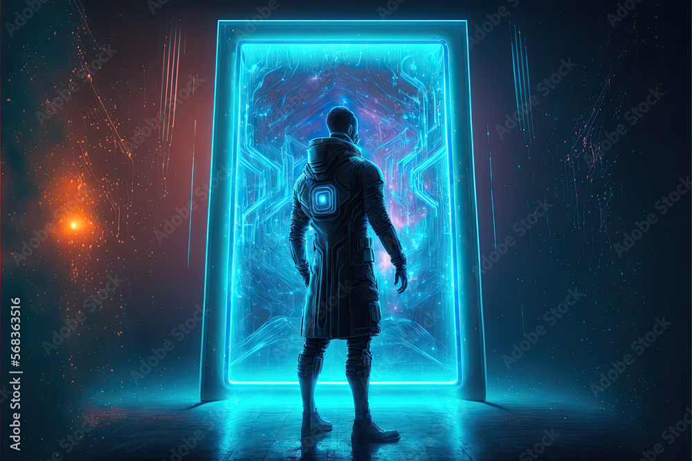 High Technology man. Creators. Inventors. Cyberpunk. Futuristic technology, generative ai High Technology man. Creators. Inventors. Cyberpunk. Futuristic technology, generative ai