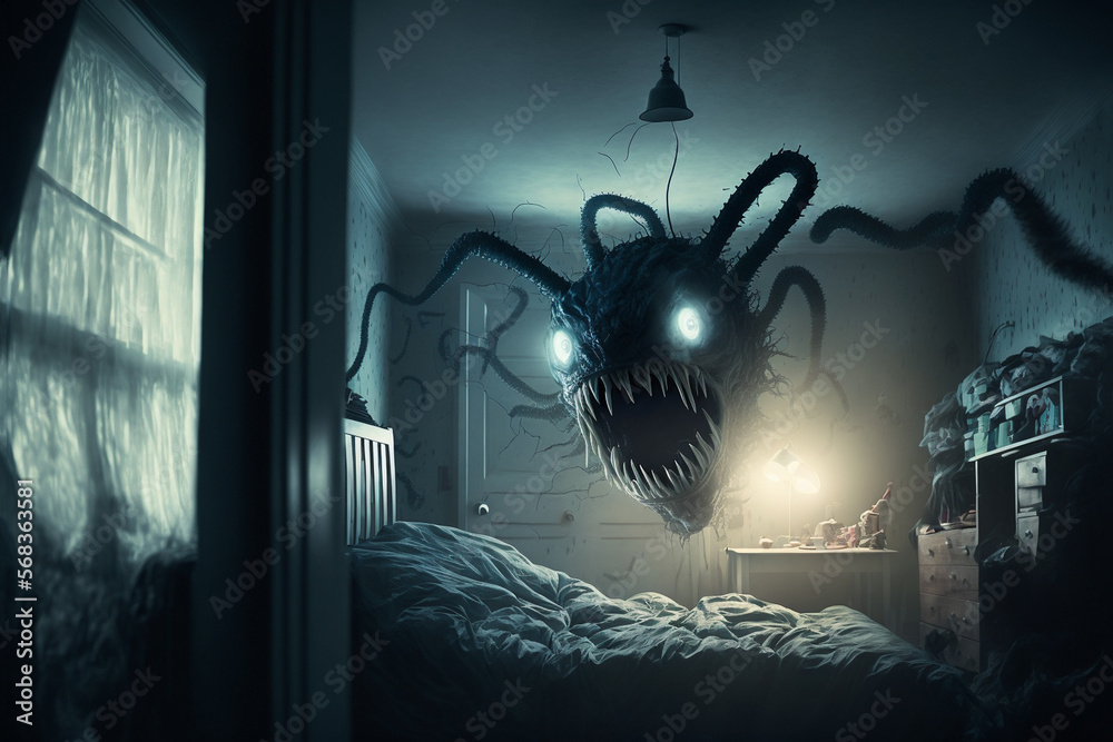 creeping nightmare, created by a neural network, Generative AI ...