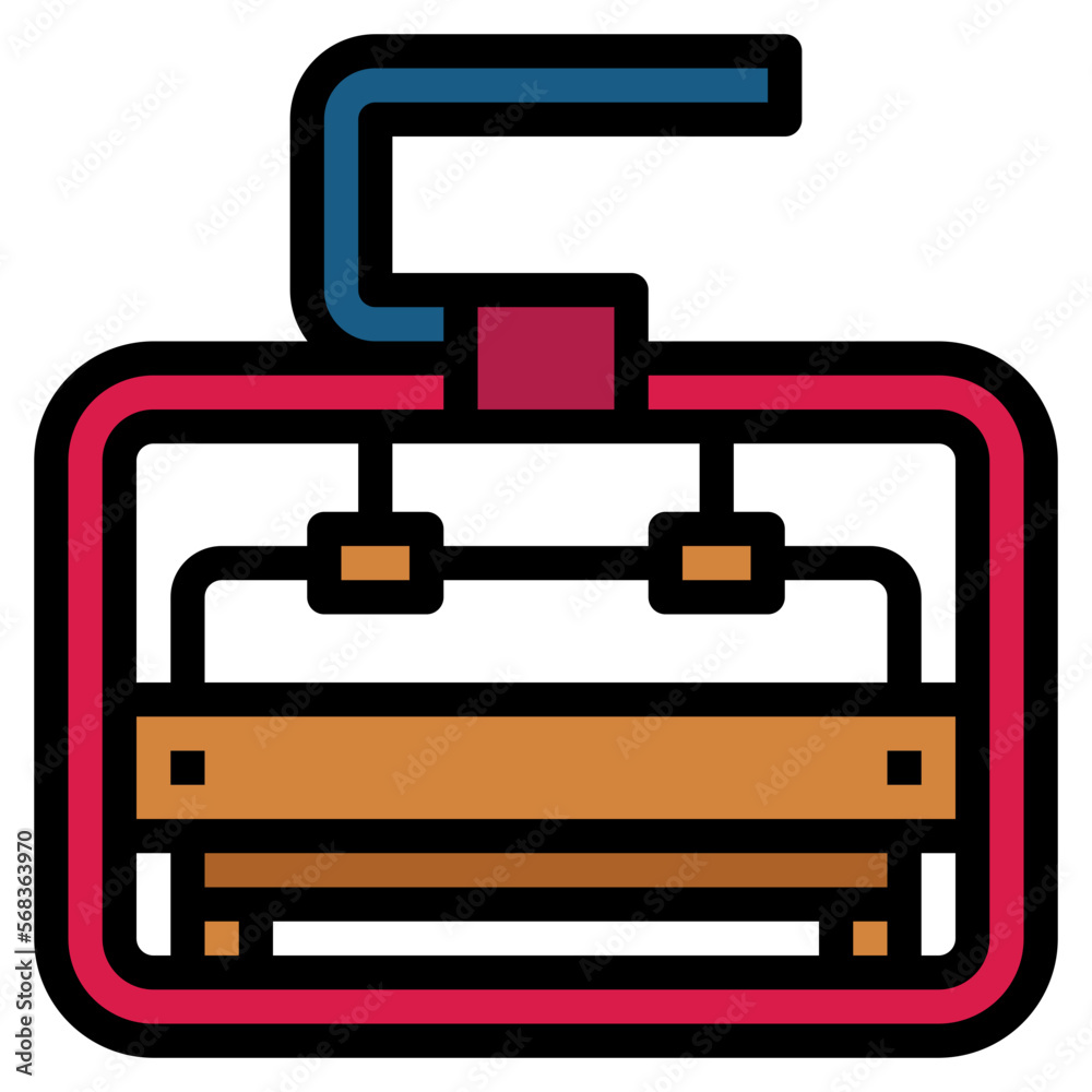 ski lift filled outline icon style ski lift filled outline icon style