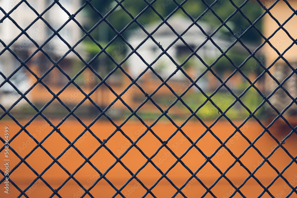 Fototapeta premium Metal fence with wire