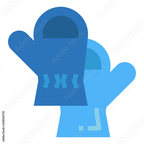 mittens flat icon style