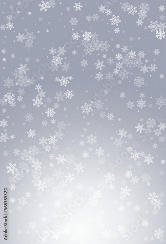 Silver Snow Vector Gray Background. Sky Gray