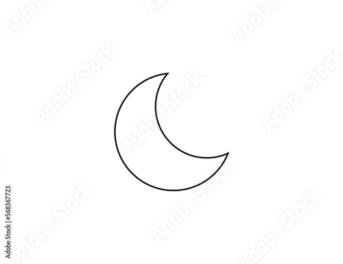 Crescent, moon, night icon. Vector illustration.