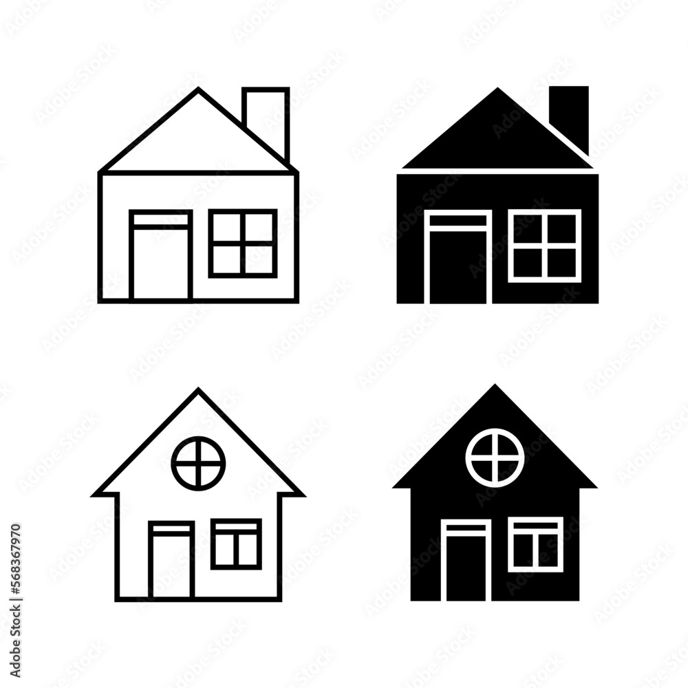 set of home icon vector