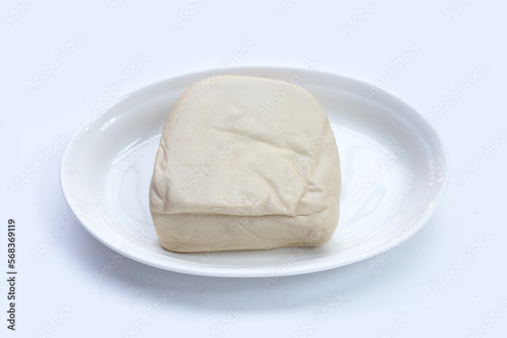 White tofu in white plate