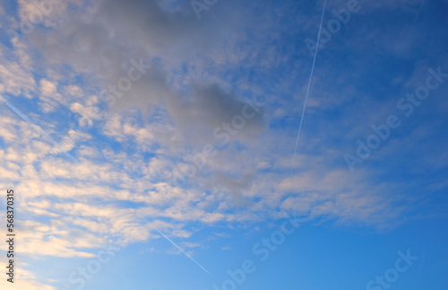 Blue sky background with white clouds