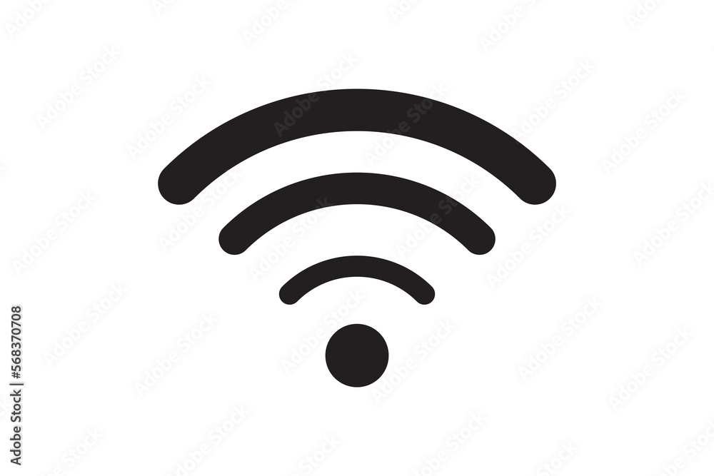 Wi Fi symbol signal connection. Vector wireless internet technology sign. Wifi network communication icon.