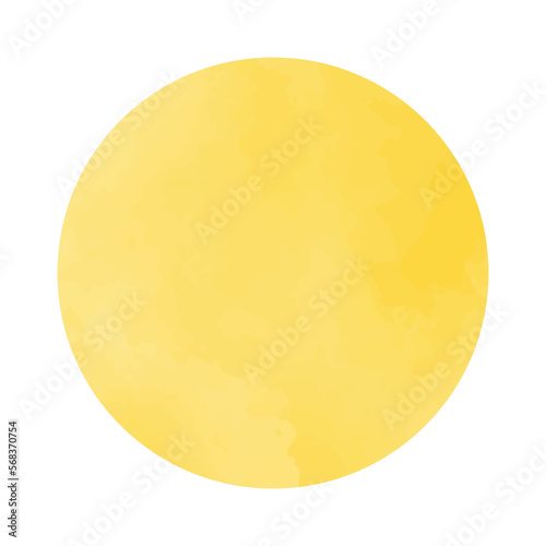 きれいで使いやすい水彩風の円　黄色