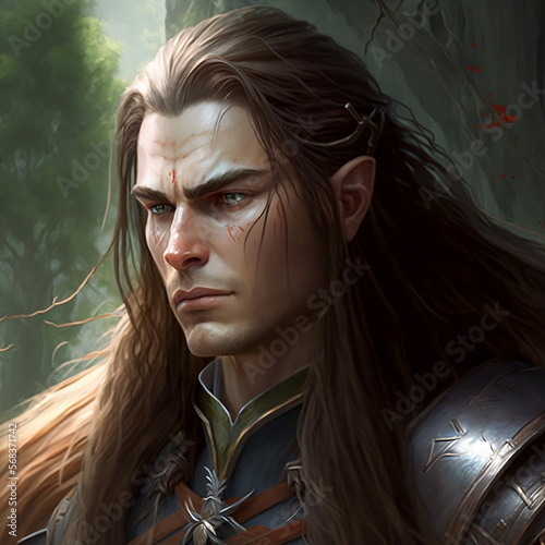 Role-play fantasy character: male elf warrior