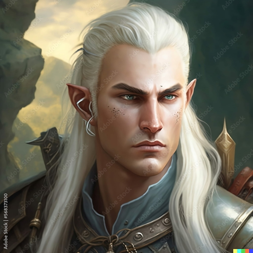 Role-play fantasy character: male elf warrior Stock Illustration | Adobe  Stock