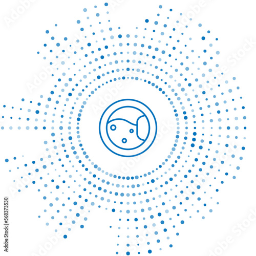 Blue line Washer icon isolated on white background. Washing machine icon. Clothes washer - laundry machine. Home appliance symbol. Abstract circle random dots. Vector