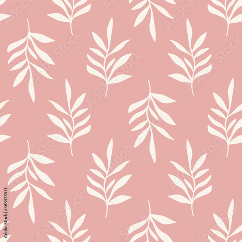 Retro Minimal Foliage Seamless Pattern