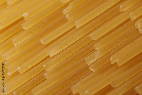 Uncooked Pasta - spaghetti. Close up 