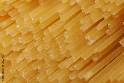 Uncooked Pasta - spaghetti. Close up 