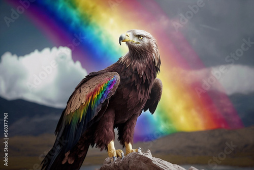 The eagle and the rainbow - AI generative