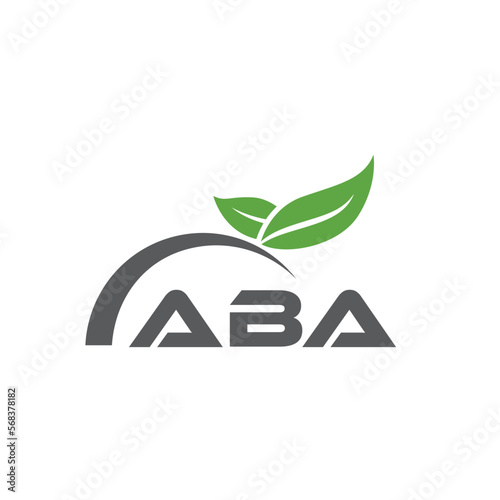 ABA letter nature logo design on white background. ABA creative initials letter leaf logo concept. ABA letter design.