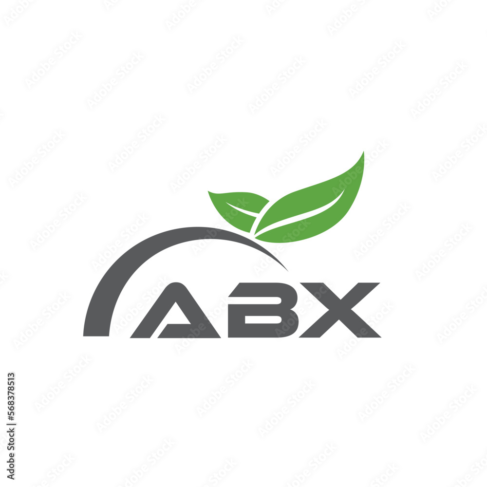 ABX letter nature logo design on white background. ABX creative initials letter leaf logo concept. ABX letter design.
