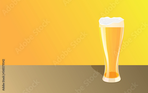 Illustration of a beer glass with a glass full of beer