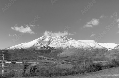 The mountains in winter season, in the central region of Italy, Abruzzo