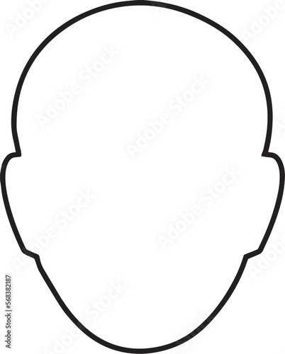Head silhouette. Vector illustration isolated on white background. Man silhouette profile picture.