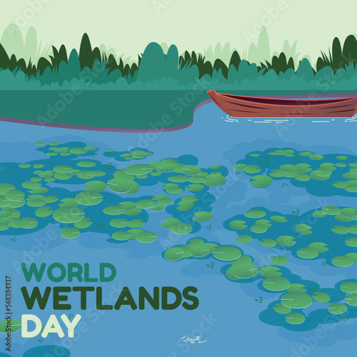 vector flat illustration commemorating world wetlands day