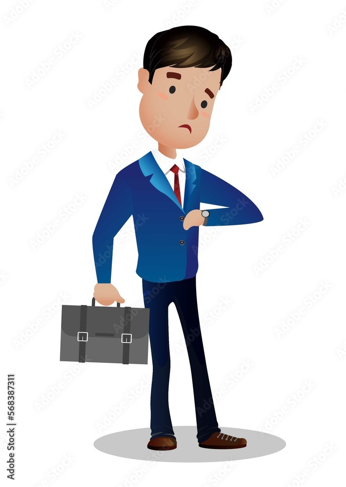 Man looks at a wristwatch Man looks at a wristwatch
