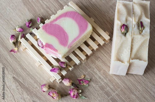 Homemade soap made from vegetable oils