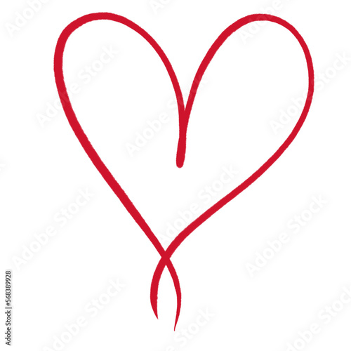 Red Heart doodle isolated