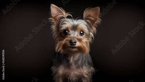 young dog  yorkshire terrier  generative AI