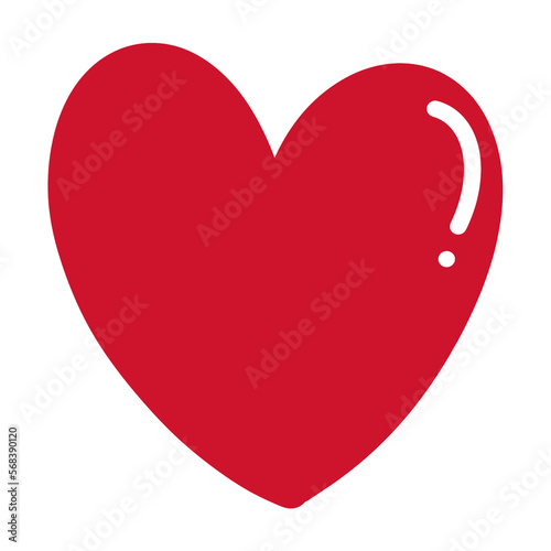 Red Heart doodle isolated
