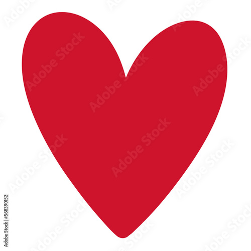 Red Heart doodle isolated