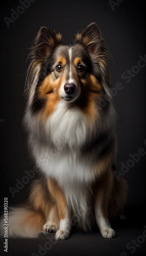 young dog, sheetland sheepdog, generative AI