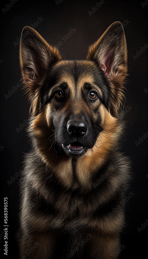 young dog, german shepherd, generative AI