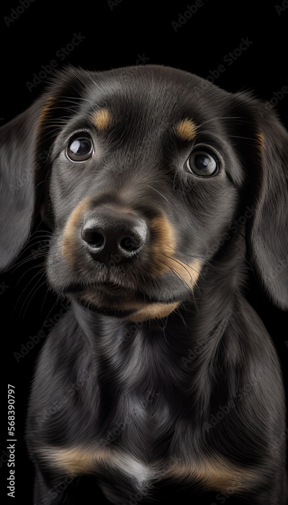 young dog, dachshund,  generative AI