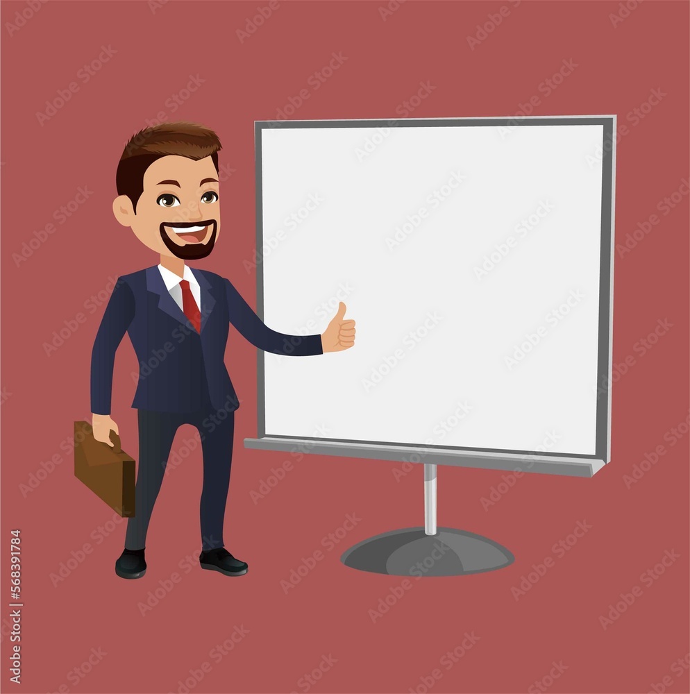 Business people on presentation character vector design Business people on presentation character vector design