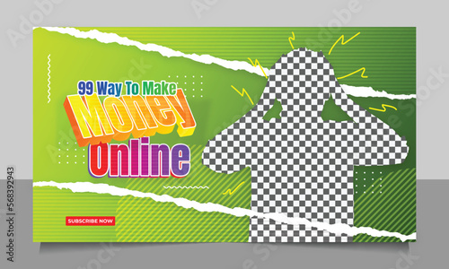 Corporate Business YouTube Thumbnail or Editable Creative Video Thumbnail for video cover template.