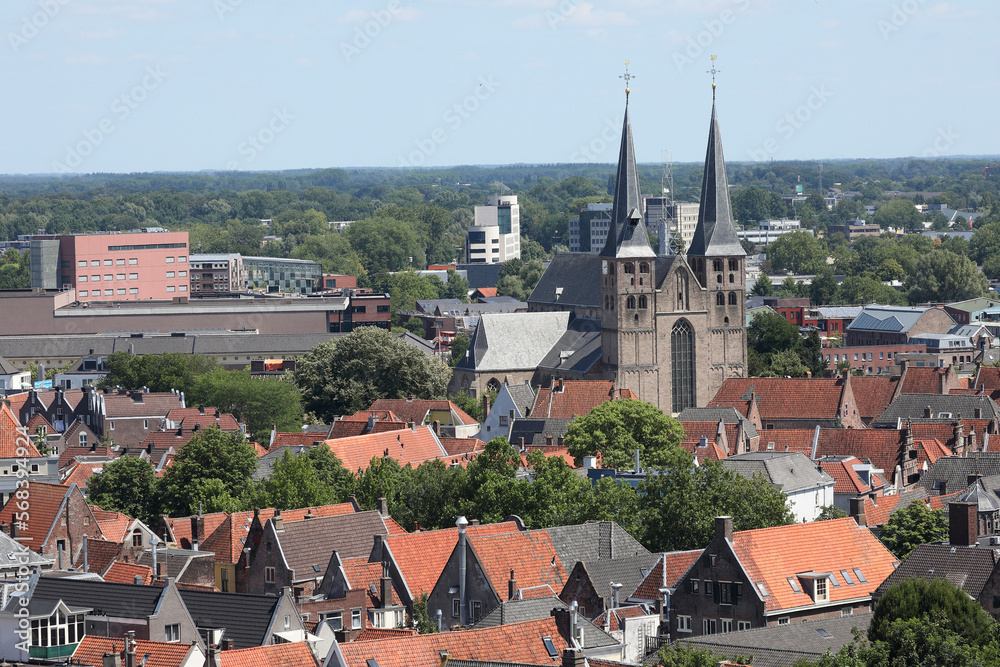 A panoramic view over the city of Deventer, the Netherlands, seen from the tower of the Great Church
A panoramic view over the city of Deventer, the Netherlands, seen from the tower of the Great Church