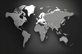 World map with earth globe in cartoon Generative AI