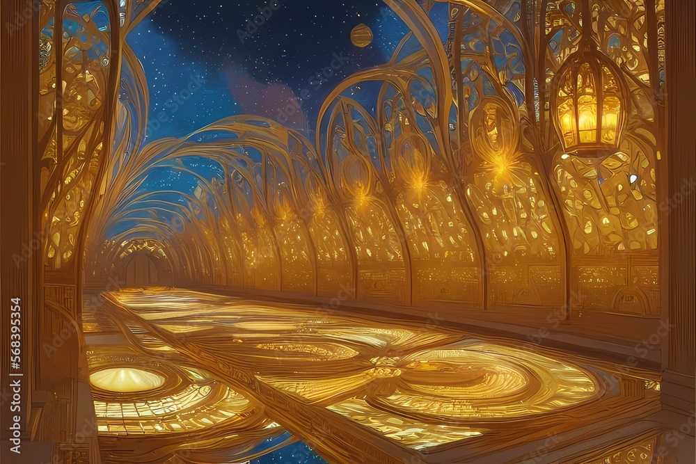 Obraz premium mosque in the morning created with generative ai technology